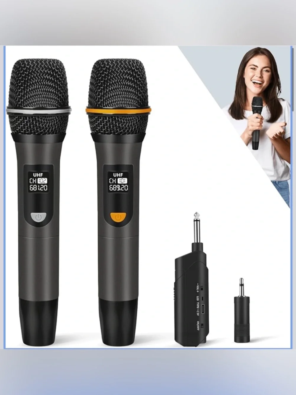 Wireless UHF Handheld Microphone Dual Pack - Black